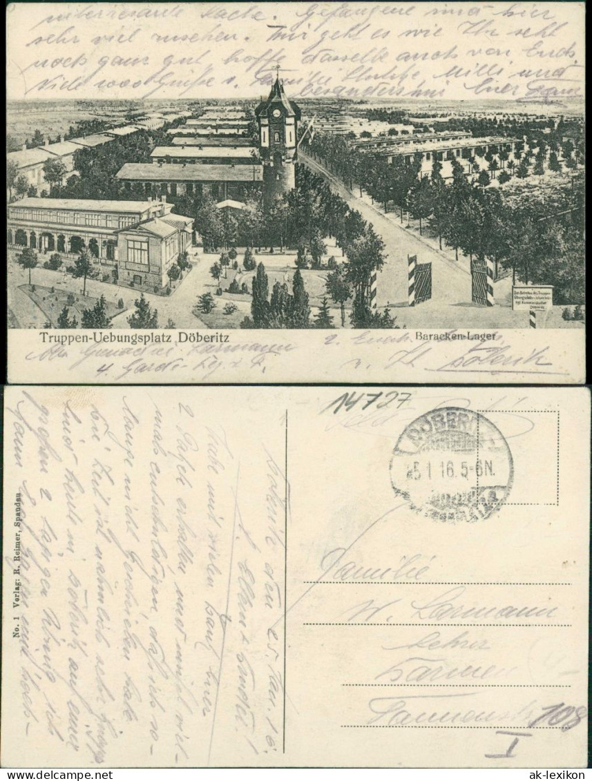 Ansichtskarte Dallgow-Döberitz Baracken-Lager, Truppenübungsplatz g1916 #