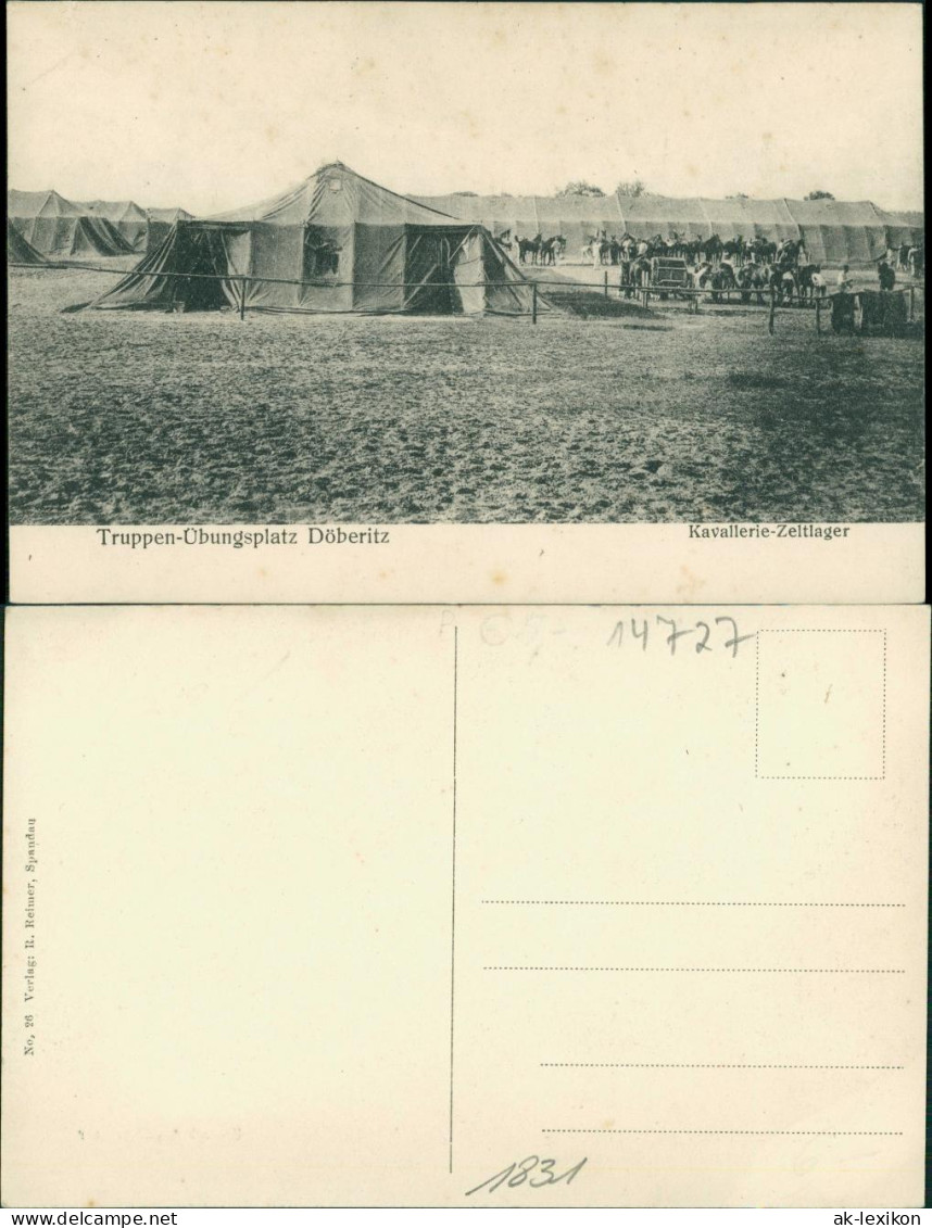 Ansichtskarte Dallgow-Döberitz Kavallerie Zeltlager 1913