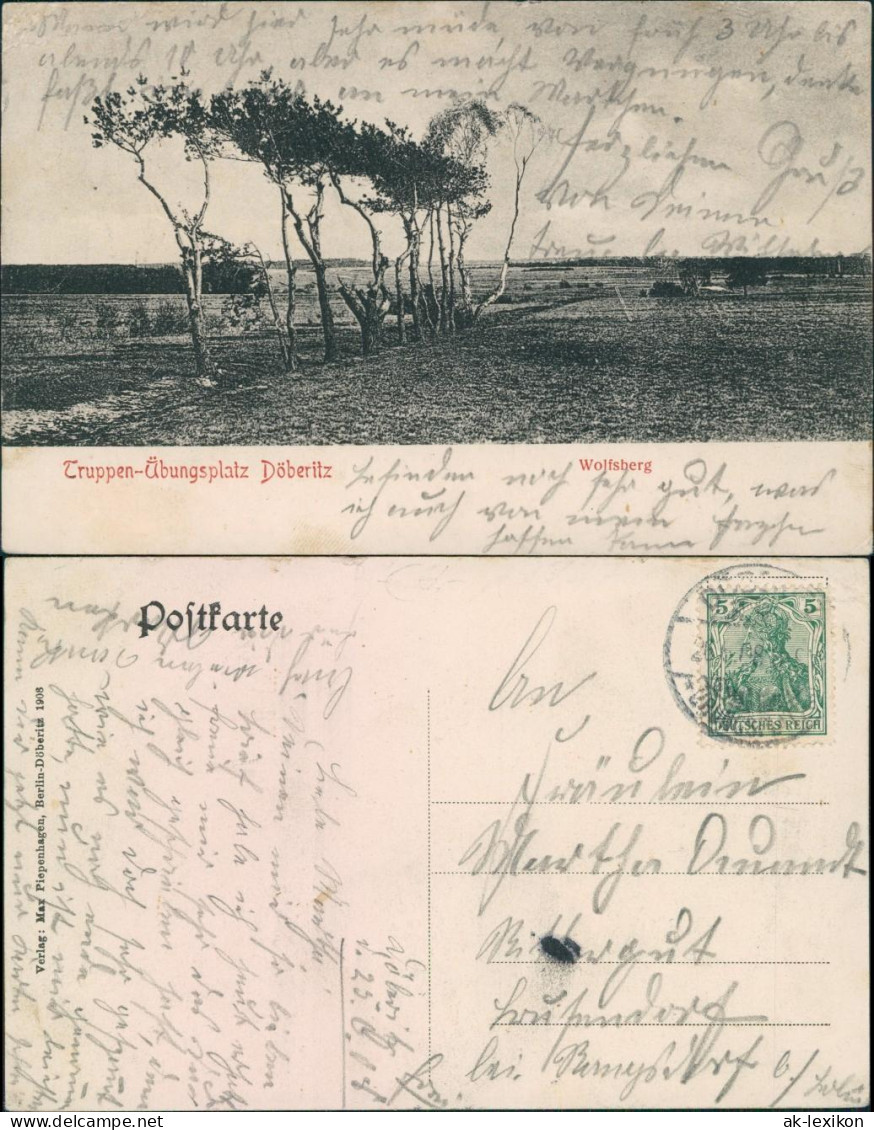 Ansichtskarte Dallgow-Döberitz Truppenübungsplatz - Wolfsberg 1911