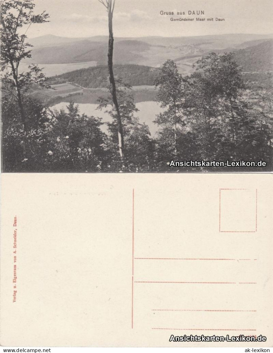 Ansichtskarte Daun Gemündener Maar mit Daun 1918