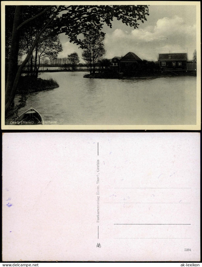 Ansichtskarte Deetz (Havel)-Groß Kreutz (Havel) Anglerheim 1935