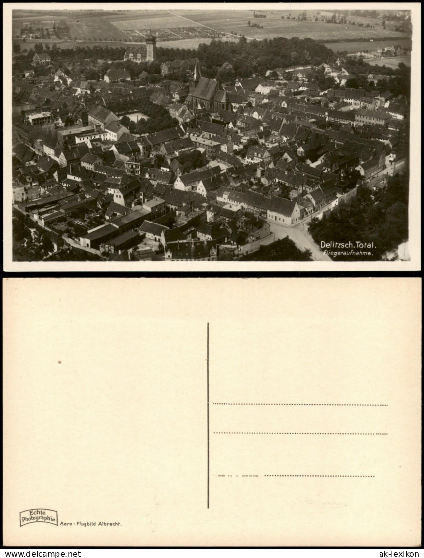 Ansichtskarte Delitzsch Luftbild Luftaufnahme Fliegeraufnahme 1930