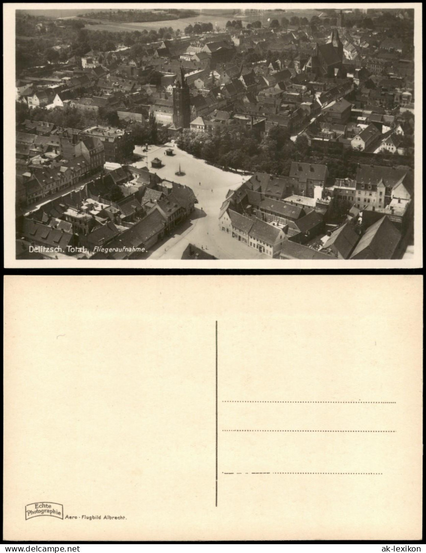 Ansichtskarte Delitzsch Luftbild Luftaufnahme Totale Fliegeraufnahme 1930