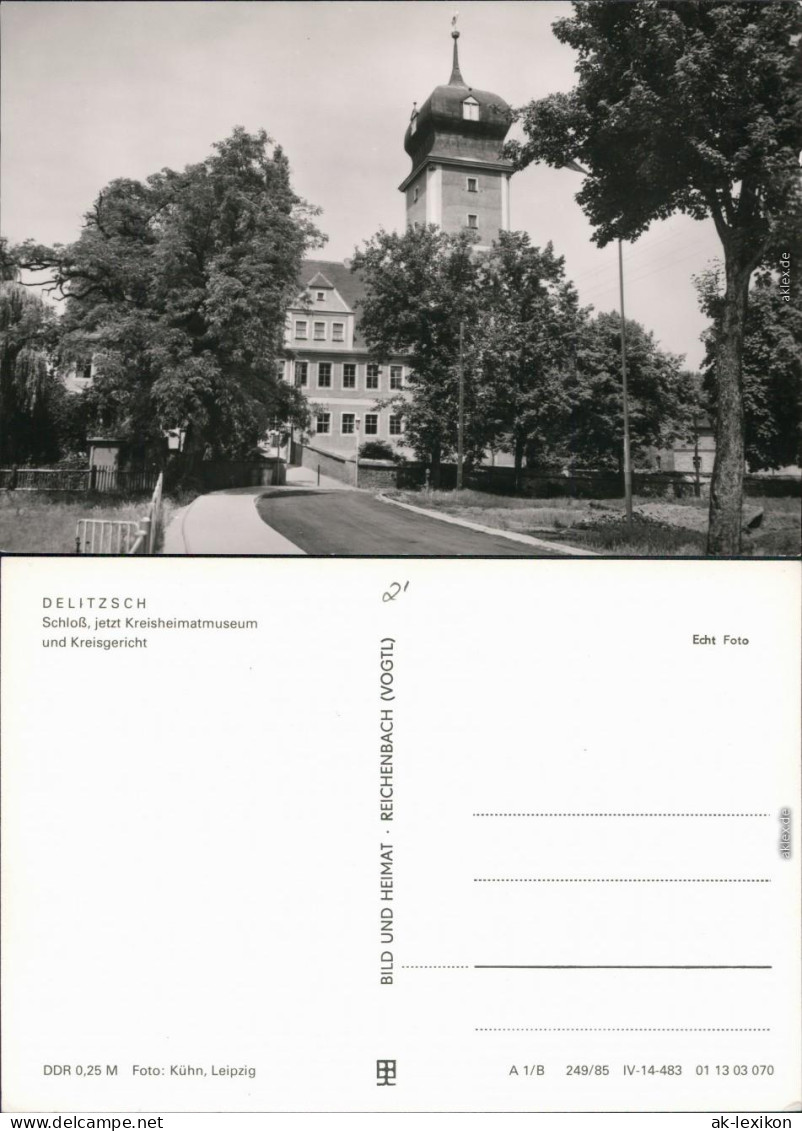 Ansichtskarte Delitzsch Schloss, jetzt Kreismuseum und Kreisgericht 1985