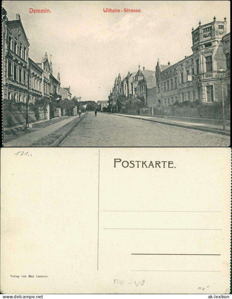 Ansichtskarte Demmin Wilhelm Strasse 1918