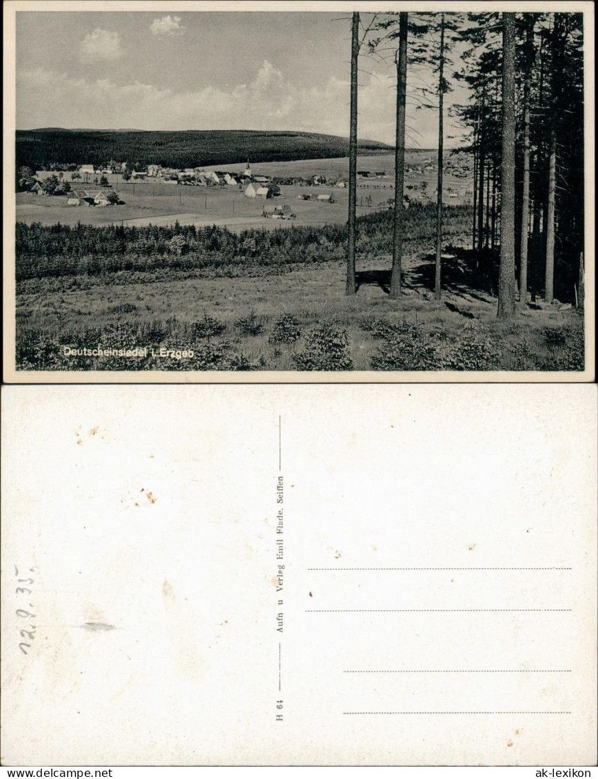 Ansichtskarte Deutscheinsiedel-Deutschneudorf Blick auf die Stadt 1935