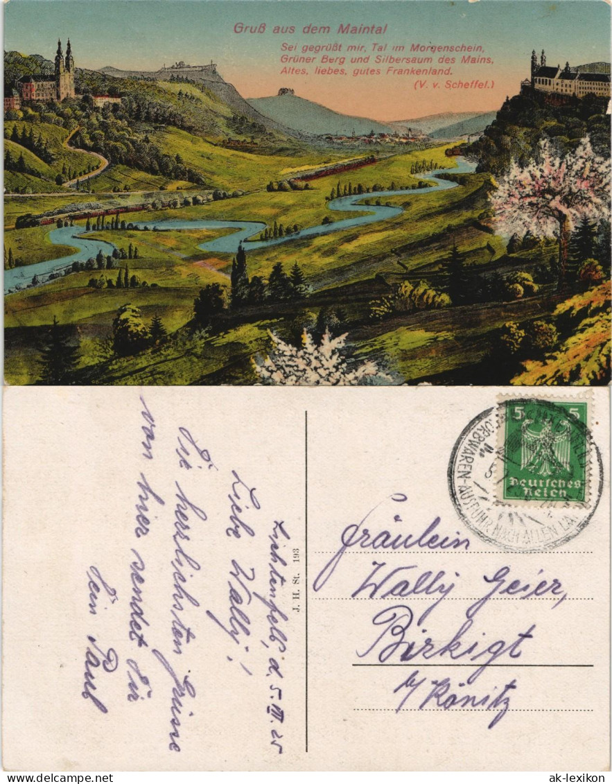 Ansichtskarte .Deutschland Maintal - Künstlerkarte 1925