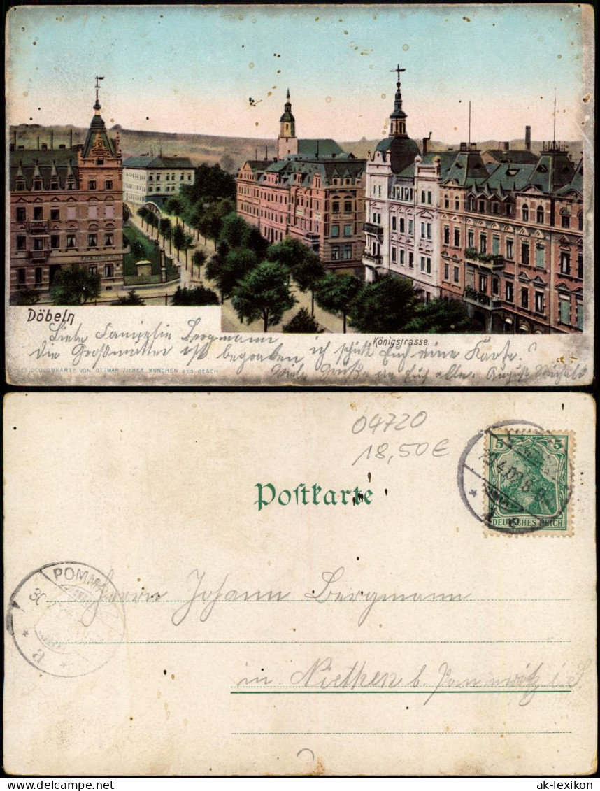Ansichtskarte Döbeln Königstrasse 1902