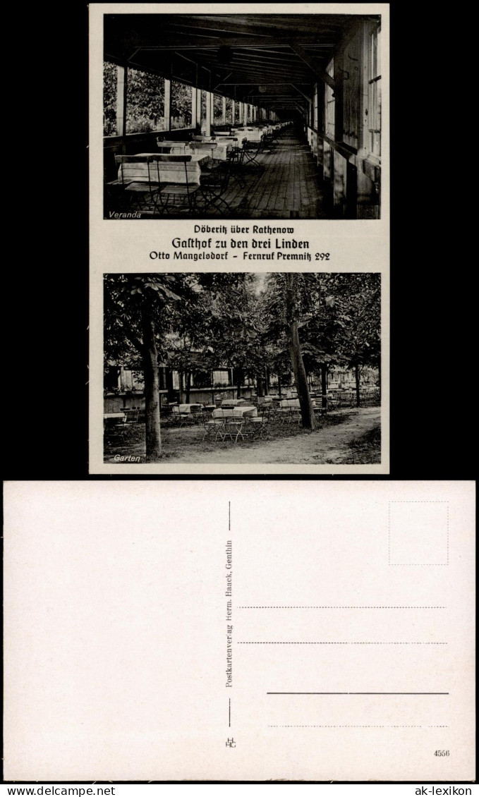 Ansichtskarte Döberitz-Premnitz Gasthof drei Linden 2 Bild b. Rathenow 1930