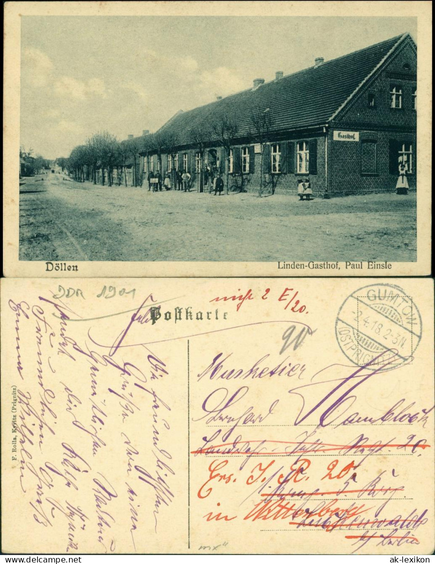 Ansichtskarte Döllen-Gumtow Linden-Gasthof, Paul Einsle  b Perleberg 1918