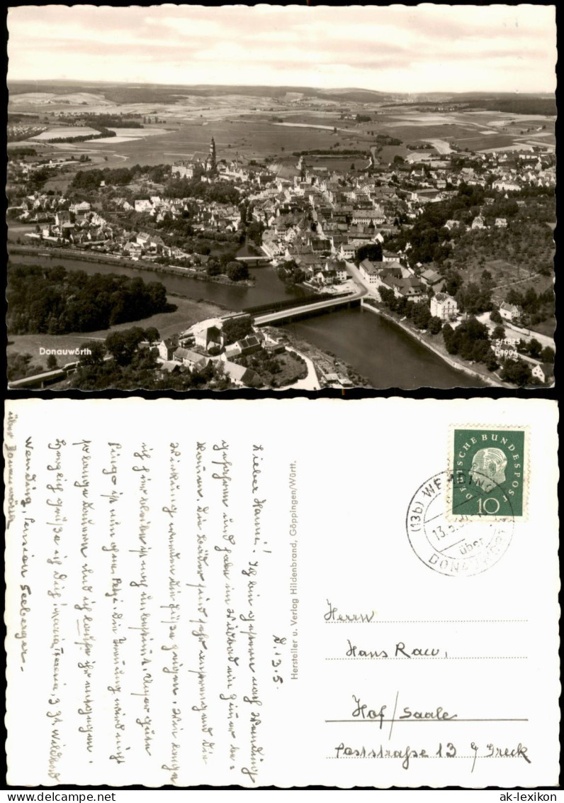 Ansichtskarte Donauwörth Panorama-Gesamtansicht 1960