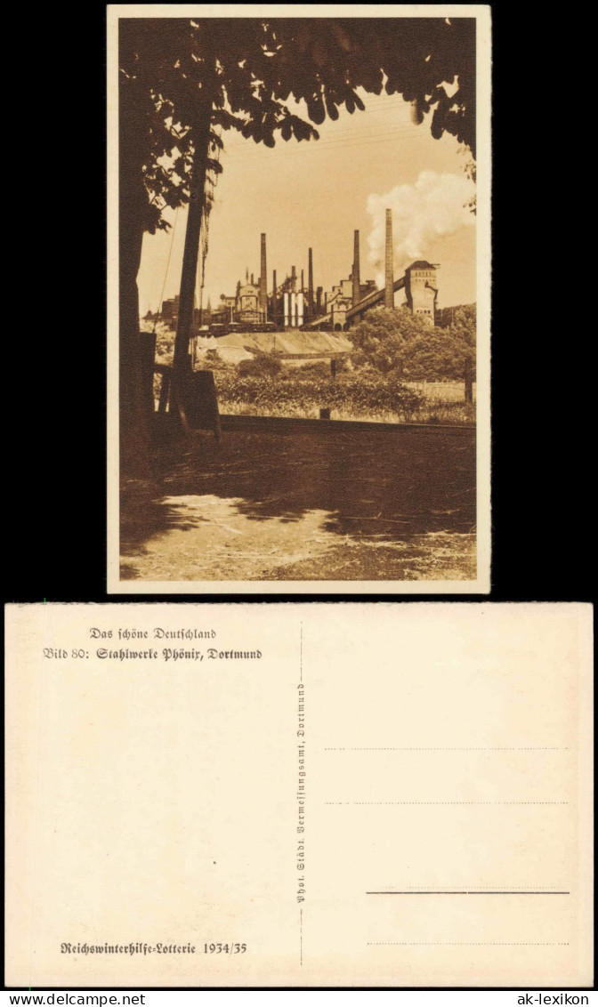 Ansichtskarte Dortmund Stahlwerk Phönix 1935