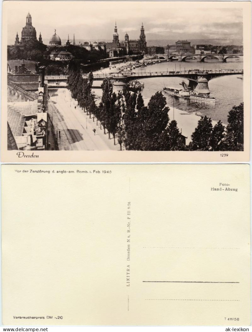 Ansichtskarte Dresden Dresden Panorama mit Belvedere 1958