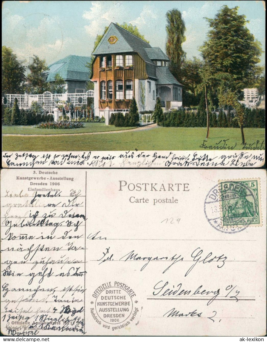 Ansichtskarte Dresden Einfamilienhaus - Kunstgewerbeausstellung 1906