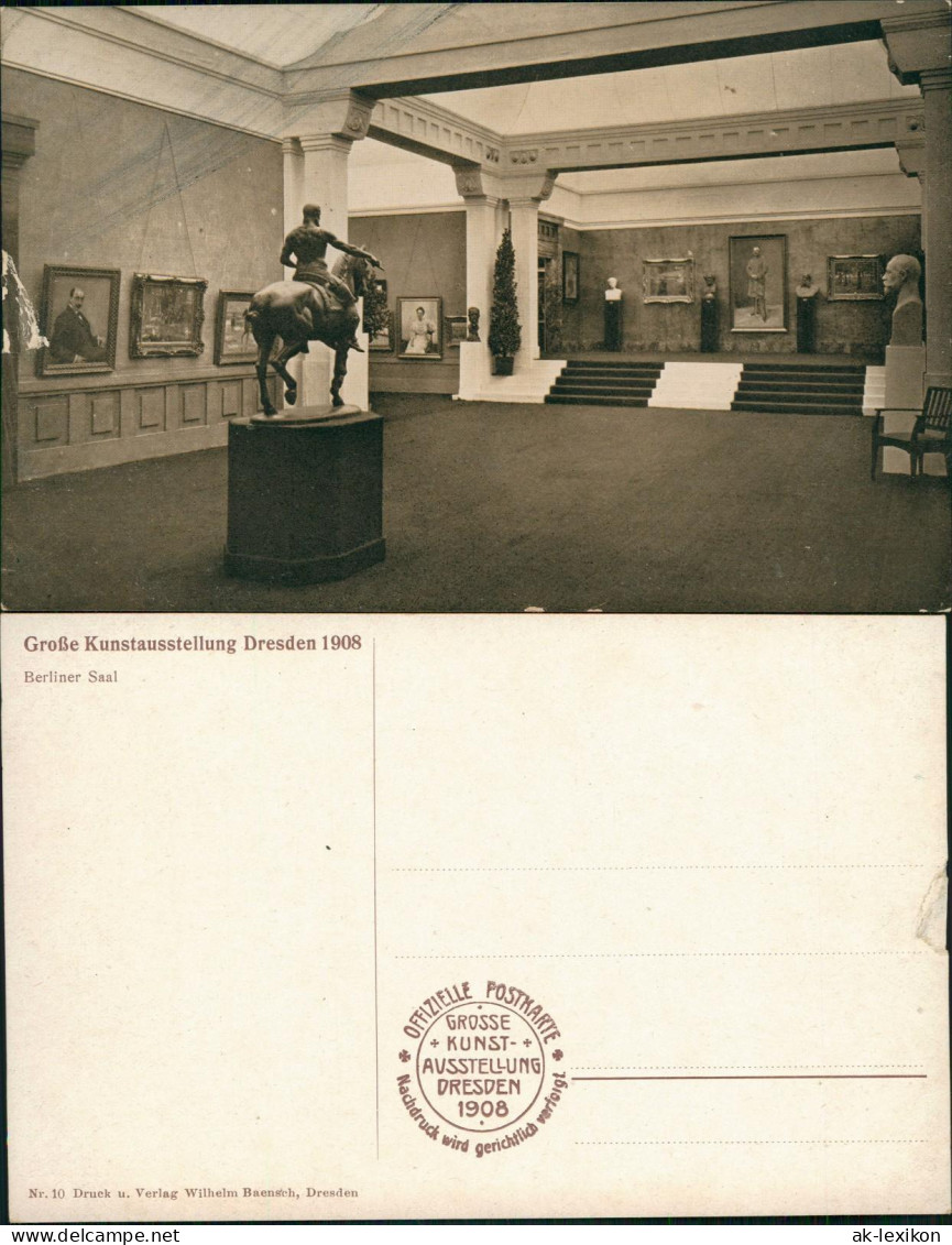 Ansichtskarte Dresden Große Kunstausstellung Berliner Saal 1908