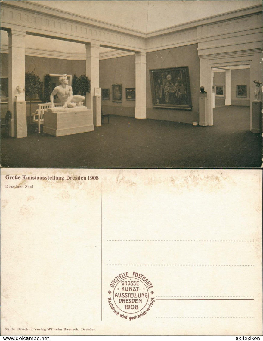 Ansichtskarte Dresden Große Kunstausstellung Dresdner Saal 1908