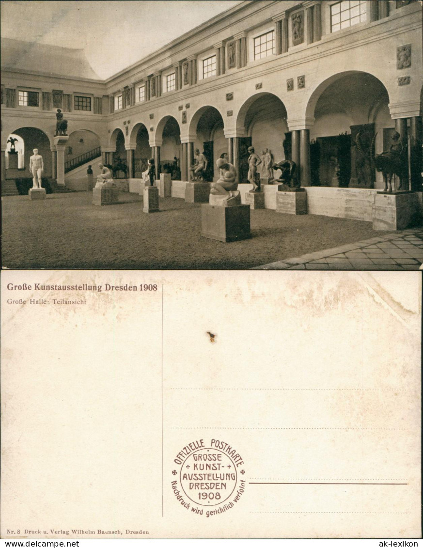Ansichtskarte Dresden Große Kunstausstellung Große Halle: Teilansicht 1908