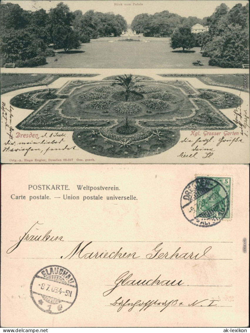 Ansichtskarte Dresden Großer Garten 1903