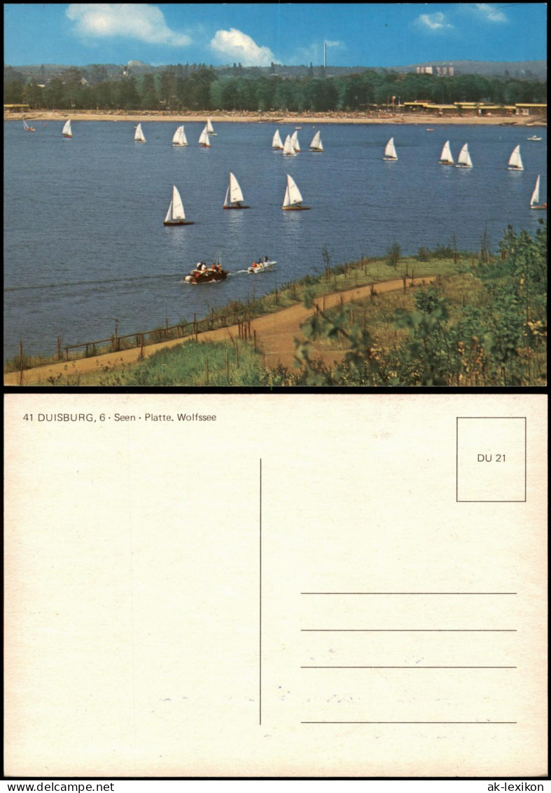 Ansichtskarte Duisburg 6 Seen Platte. Wolfssee Segelboote 1980
