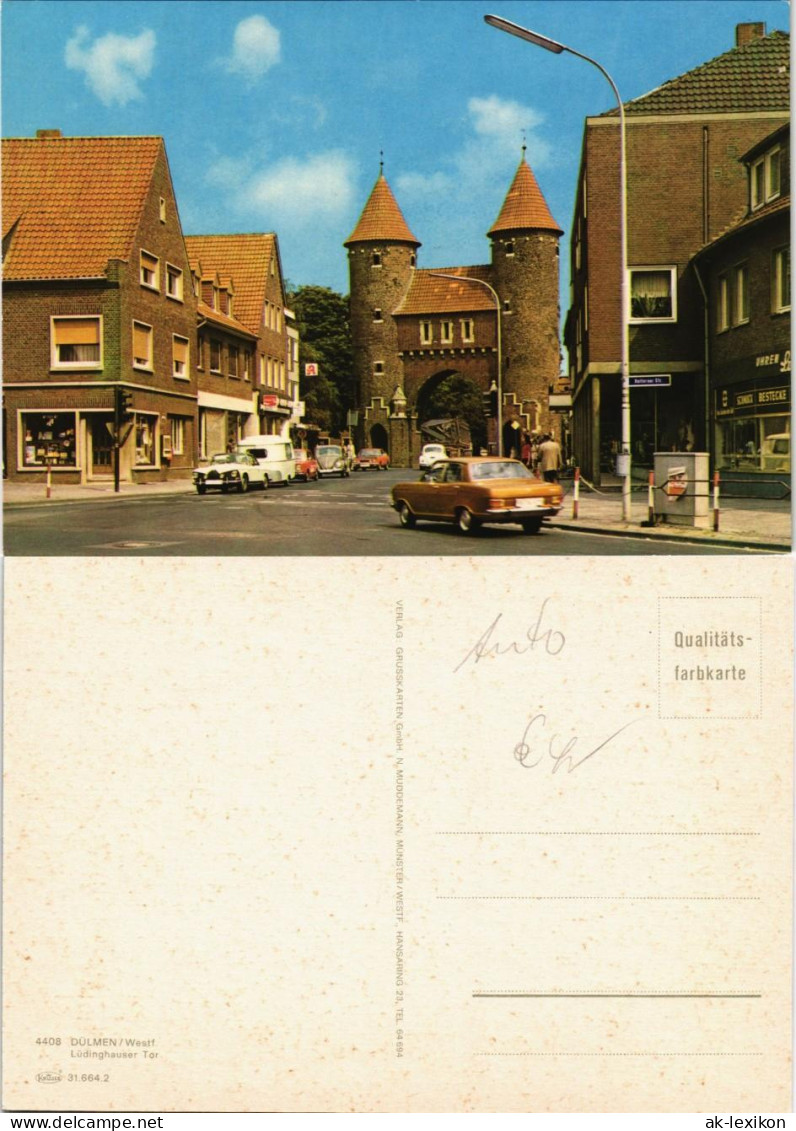 Ansichtskarte Dülmen Straßen Partie und Autos am Lüdinghauser Tor 1970