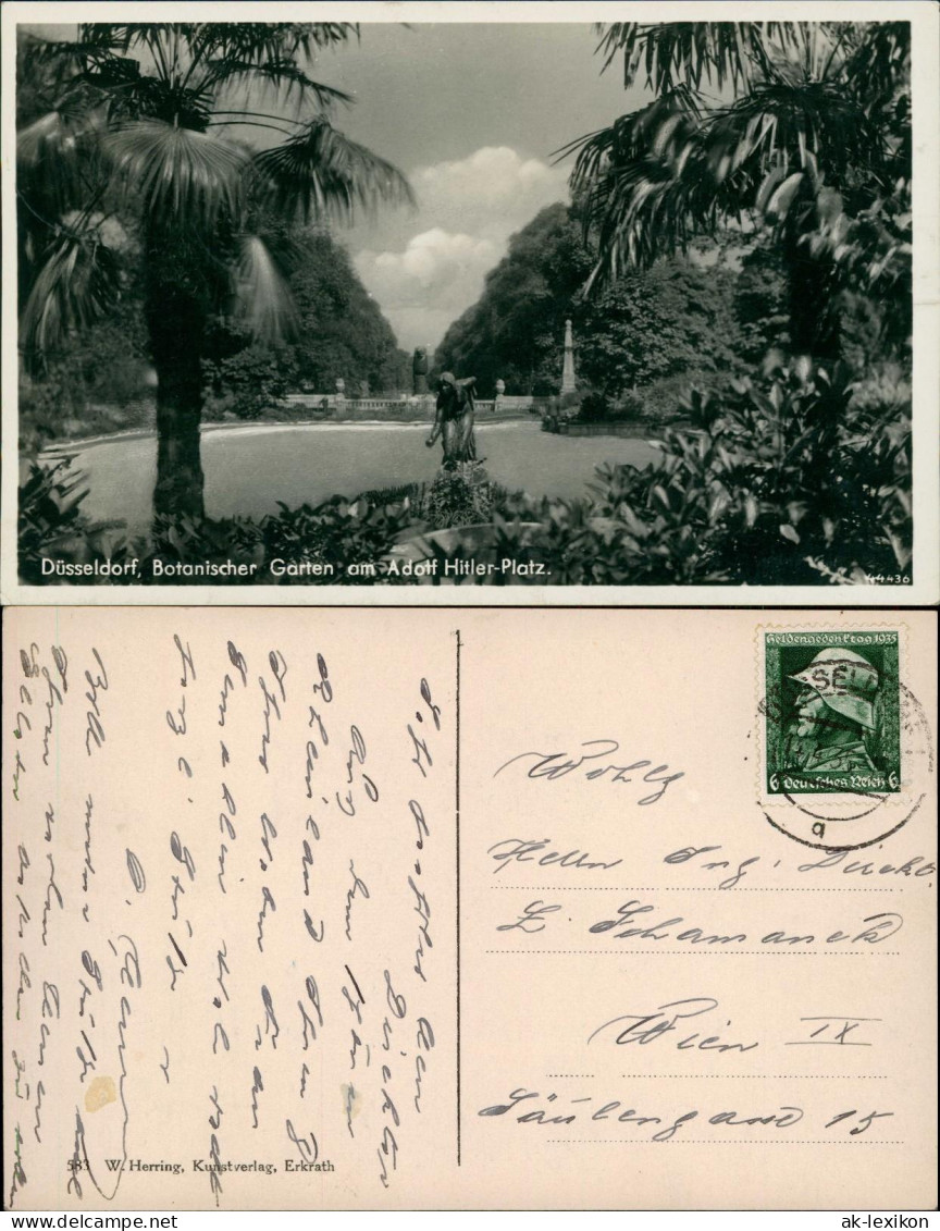 Ansichtskarte Düsseldorf Botanischer Garten 1935
