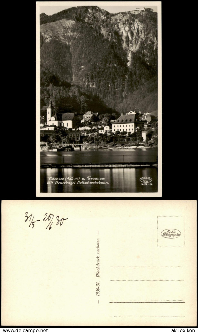 Ansichtskarte Ebensee Ebensee am Traunsee mit Feuerkogel 1930