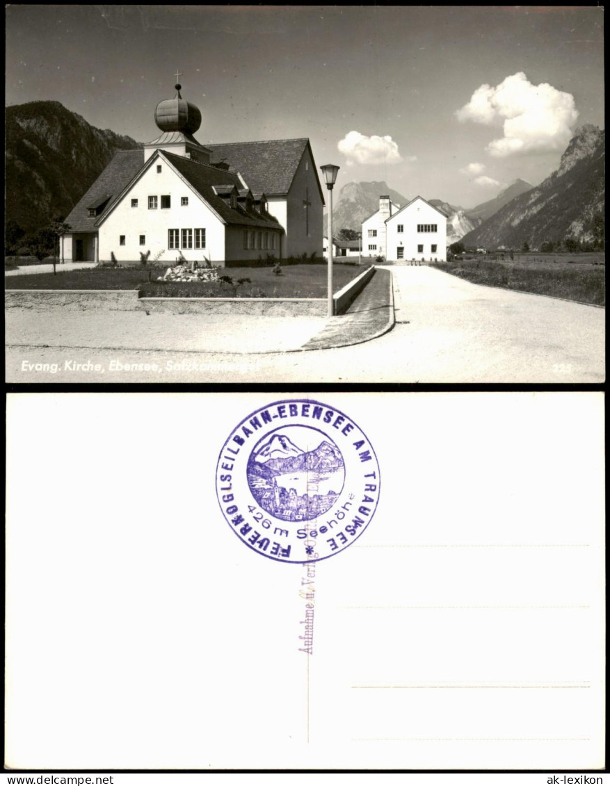 Ansichtskarte Ebensee Evang. Kirche, Ebensee am Traunsee 1960