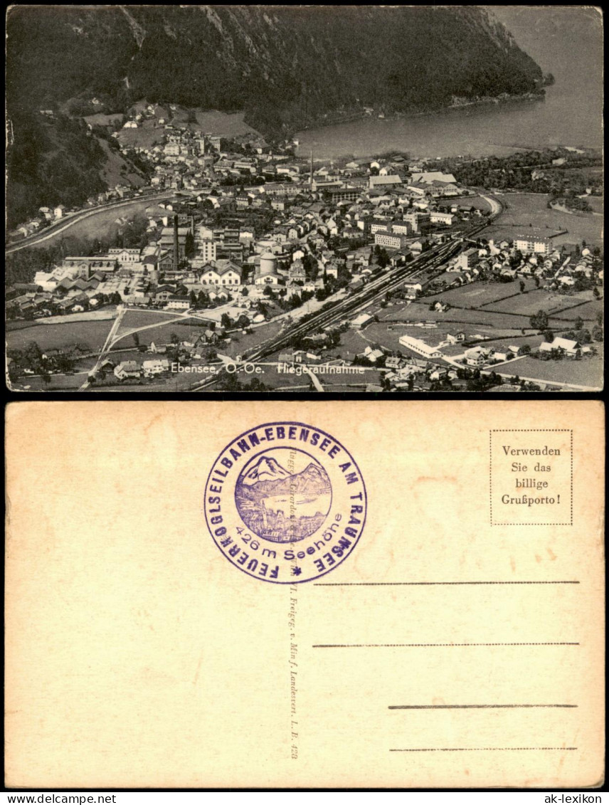 Ansichtskarte Ebensee Luftbilder Ebensee Fliegeraufnahme 1930