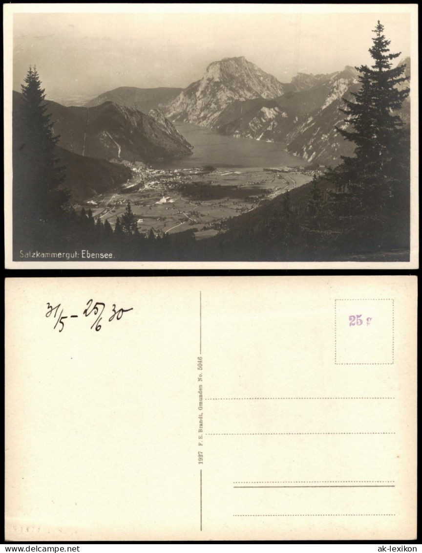 Ansichtskarte Ebensee Panorama von Ebensee mit Traunsee 1927
