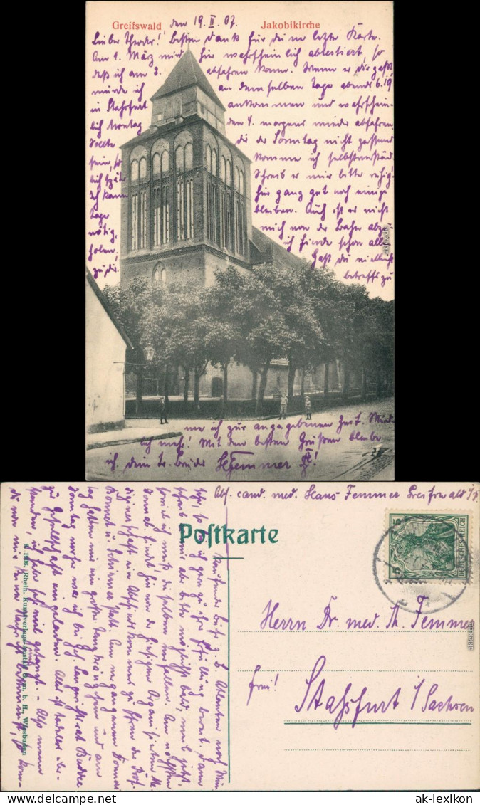 Ansichtskarte Eggesin-Greifswald Jakobikirche 1906