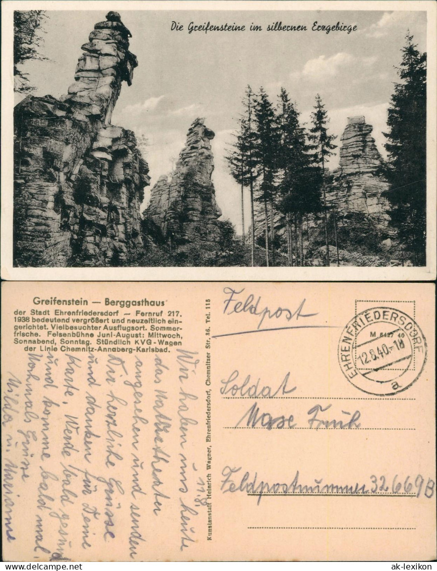 Ansichtskarte Ehrenfriedersdorf Greifensteine 1940