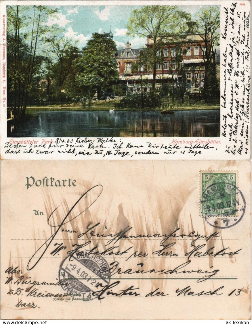 Ansichtskarte Eimsbüttel-Hamburg Eimsbüttler Park - Villen 1903