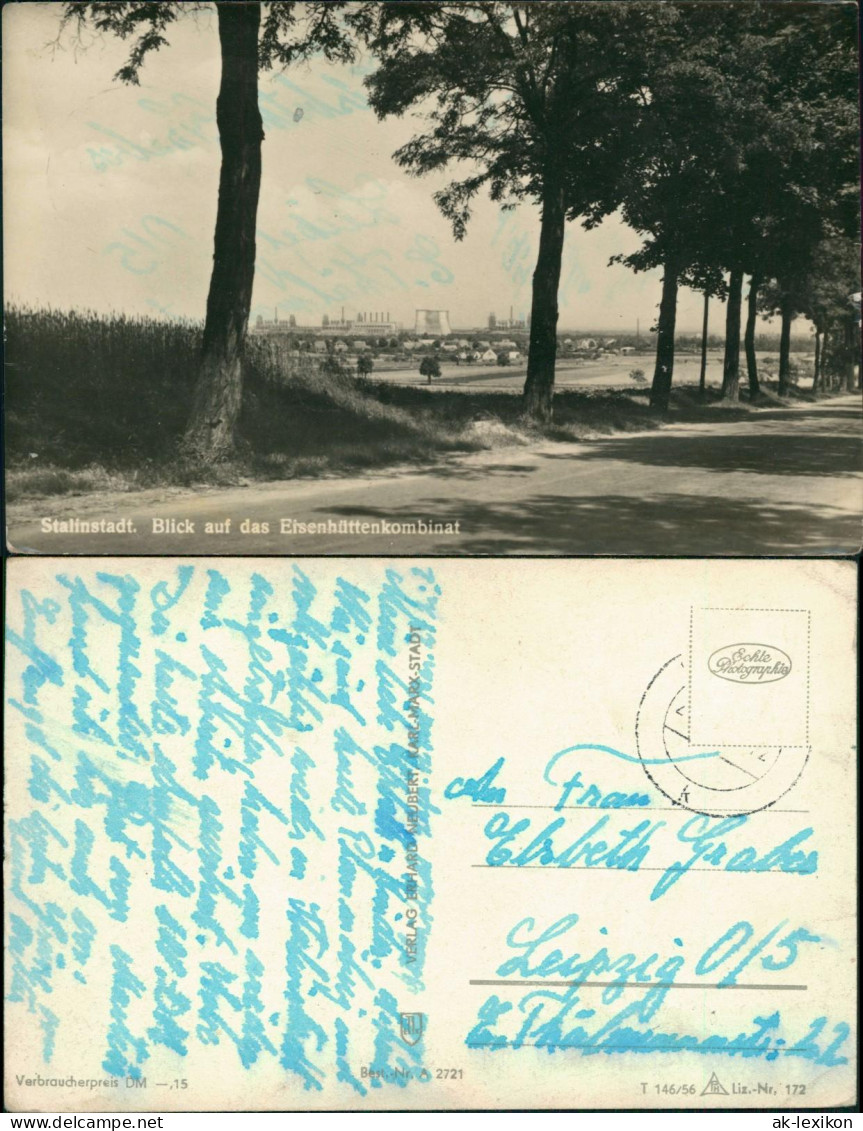 Ansichtskarte Eisenhüttenstadt Blick auf das Eisenhüttenkombinat 1956