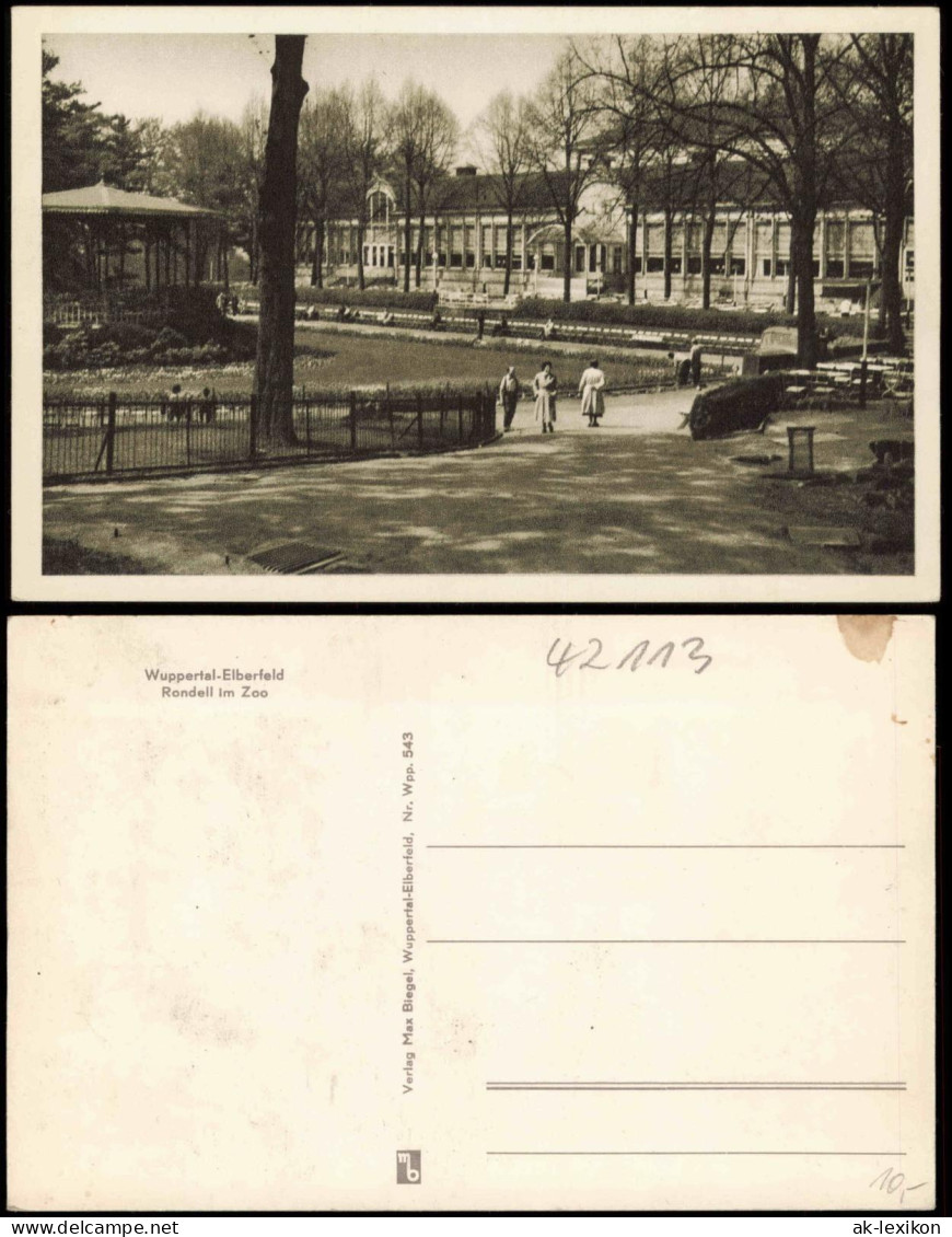 Ansichtskarte Elberfeld-Wuppertal Rondell Im Zoo Wuppertal-Elberfeld 1930