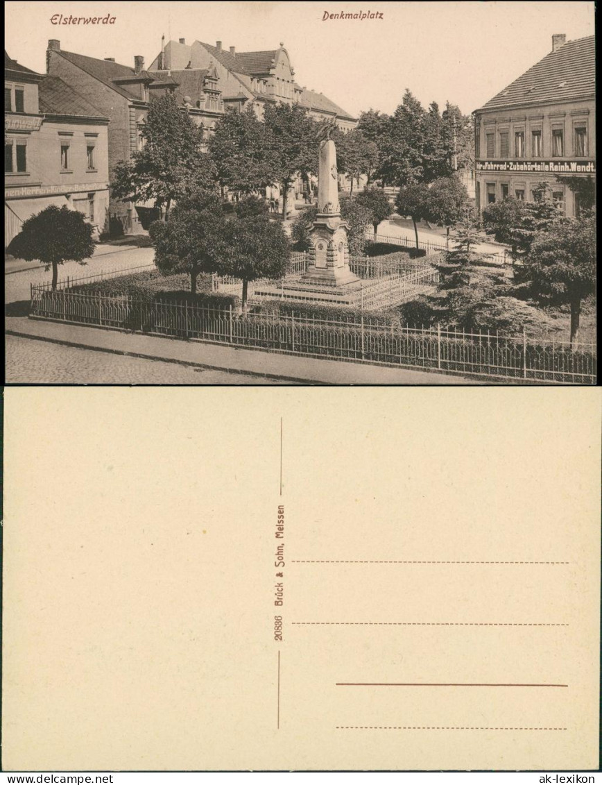 Ansichtskarte Elsterwerda Wikow Denkmalplatz 1913 b