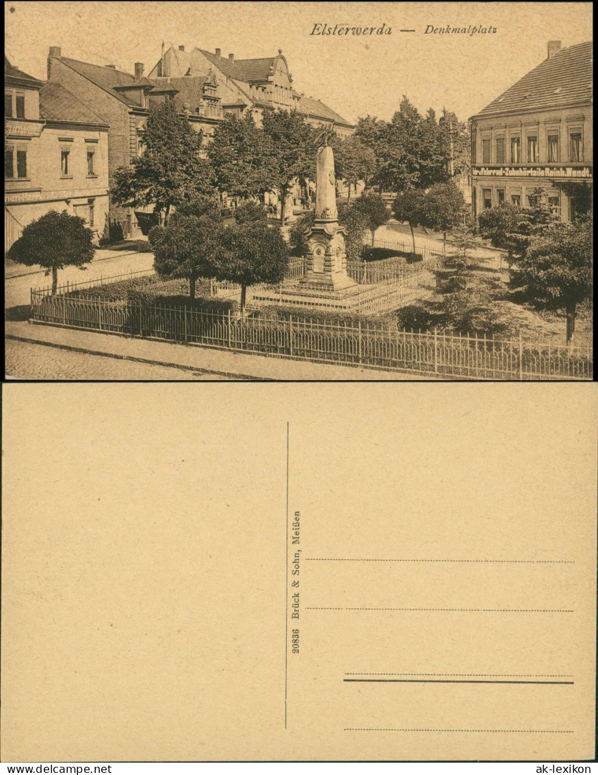 Ansichtskarte Elsterwerda Wikow Denkmalplatz c1913