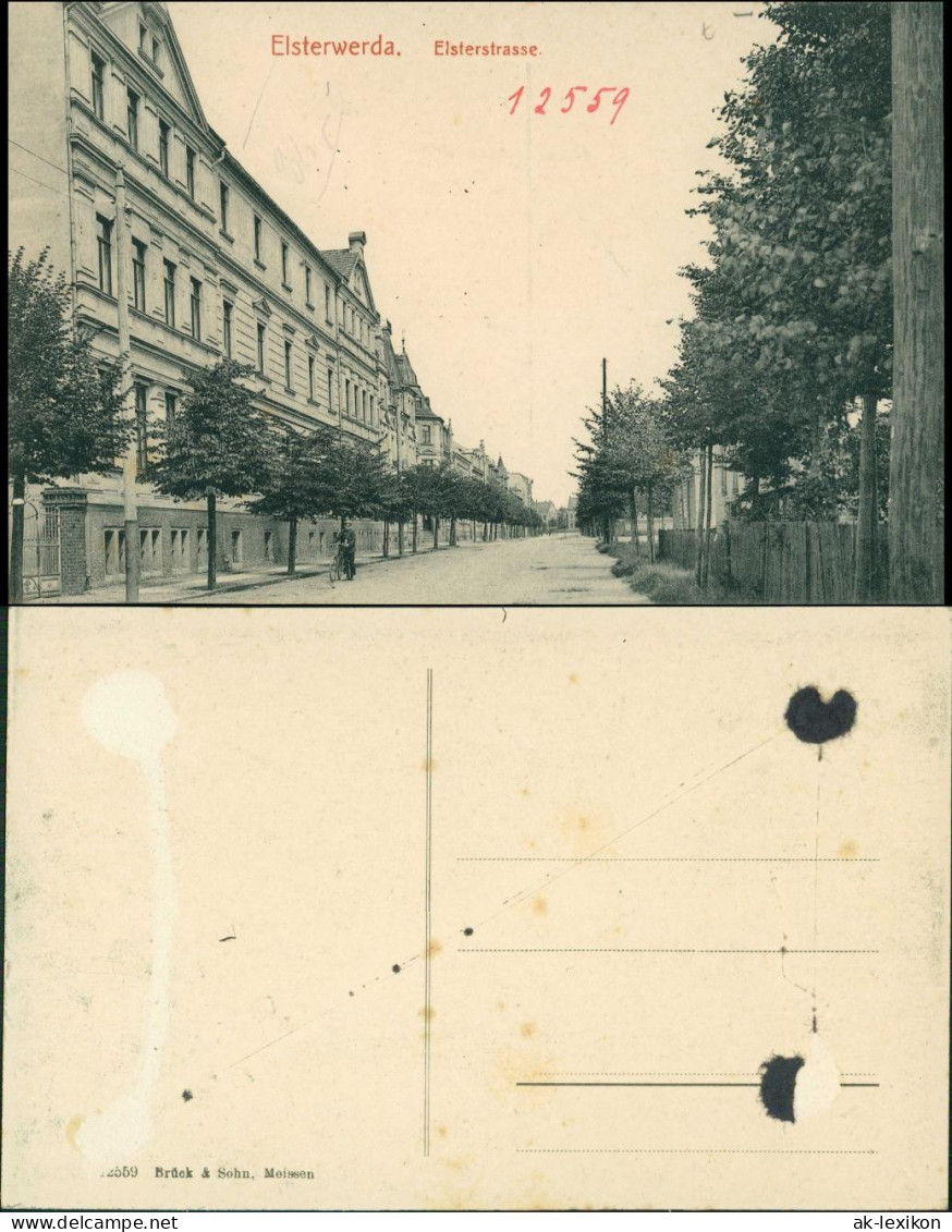 Ansichtskarte Elsterwerda Wikow Elsterstraße 1913
