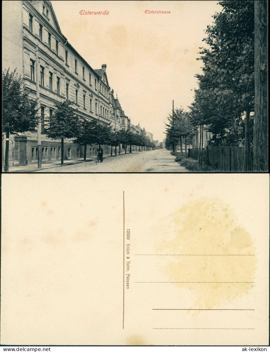 Ansichtskarte Elsterwerda Wikow Elsterstraße 1913 b