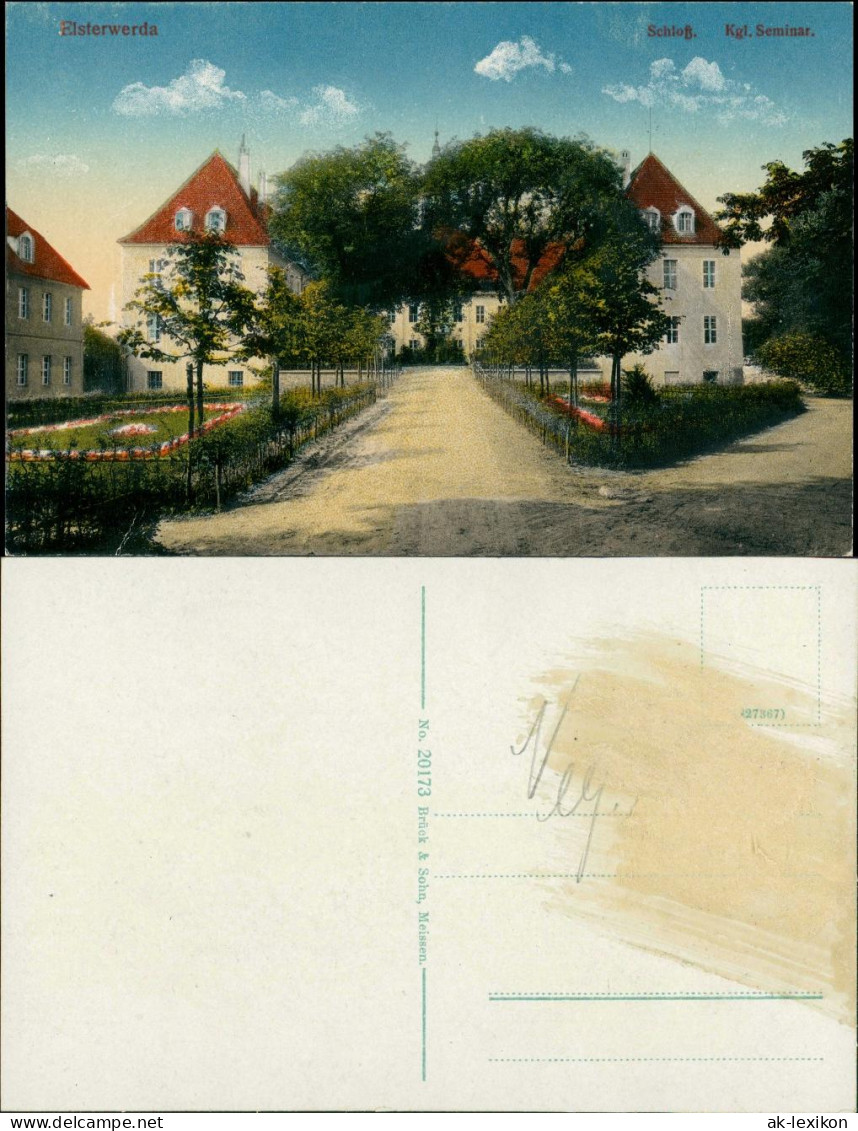Ansichtskarte Elsterwerda Wikow Oberschule (ehemaliges Schloss) 1916
