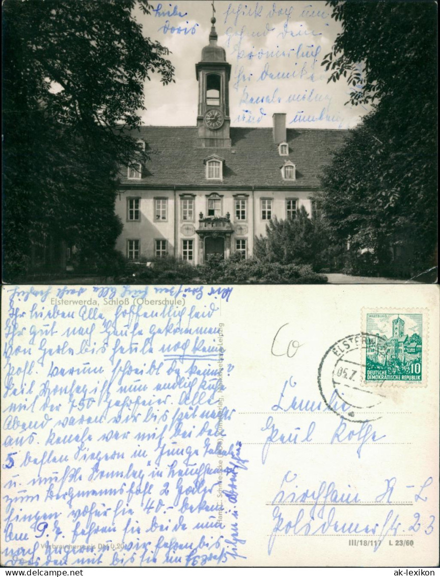 Ansichtskarte Elsterwerda Wikow Oberschule (ehemaliges Schloss) 1960