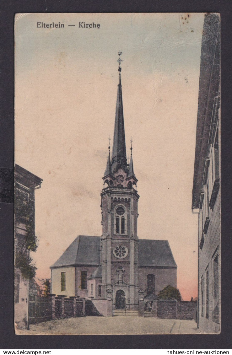 Ansichtskarte Elterlein Sachsen Kirche nach Hainichen Sachsen 30.08.1923
