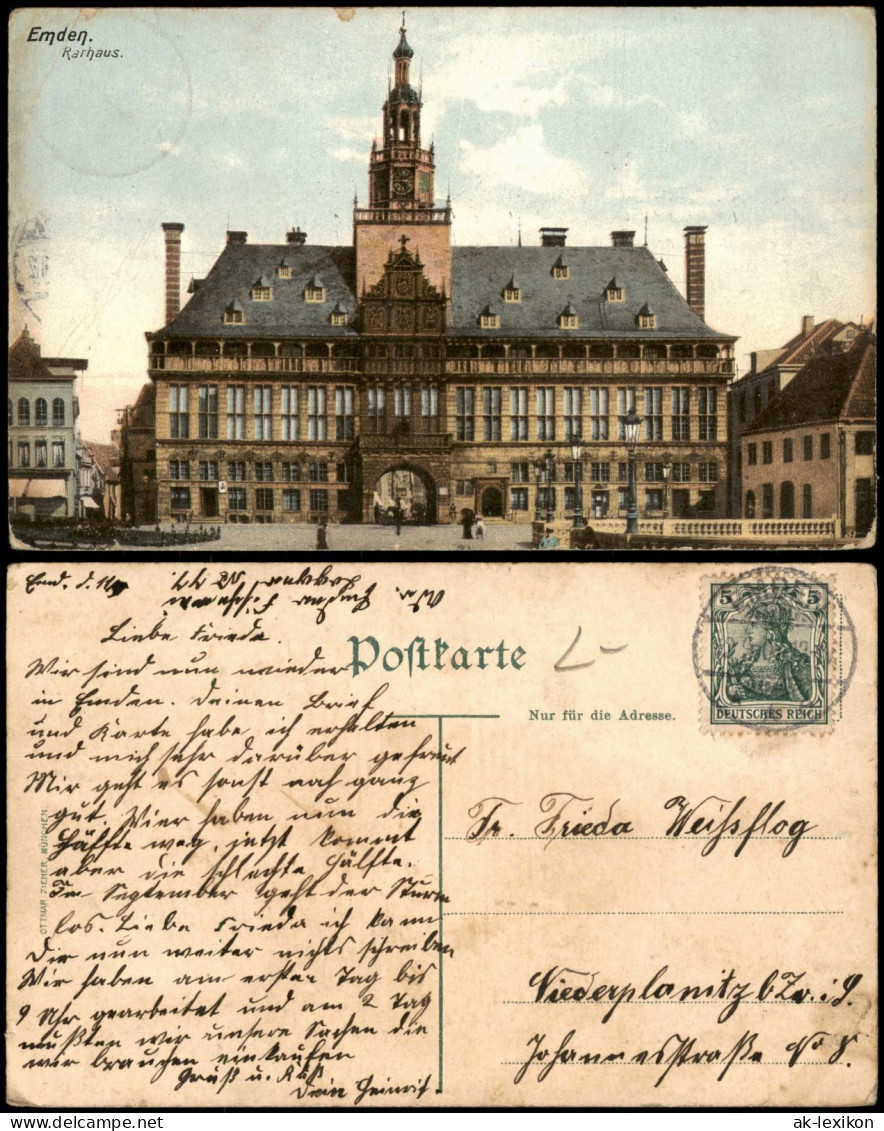 Ansichtskarte Emden Rathaus 1910