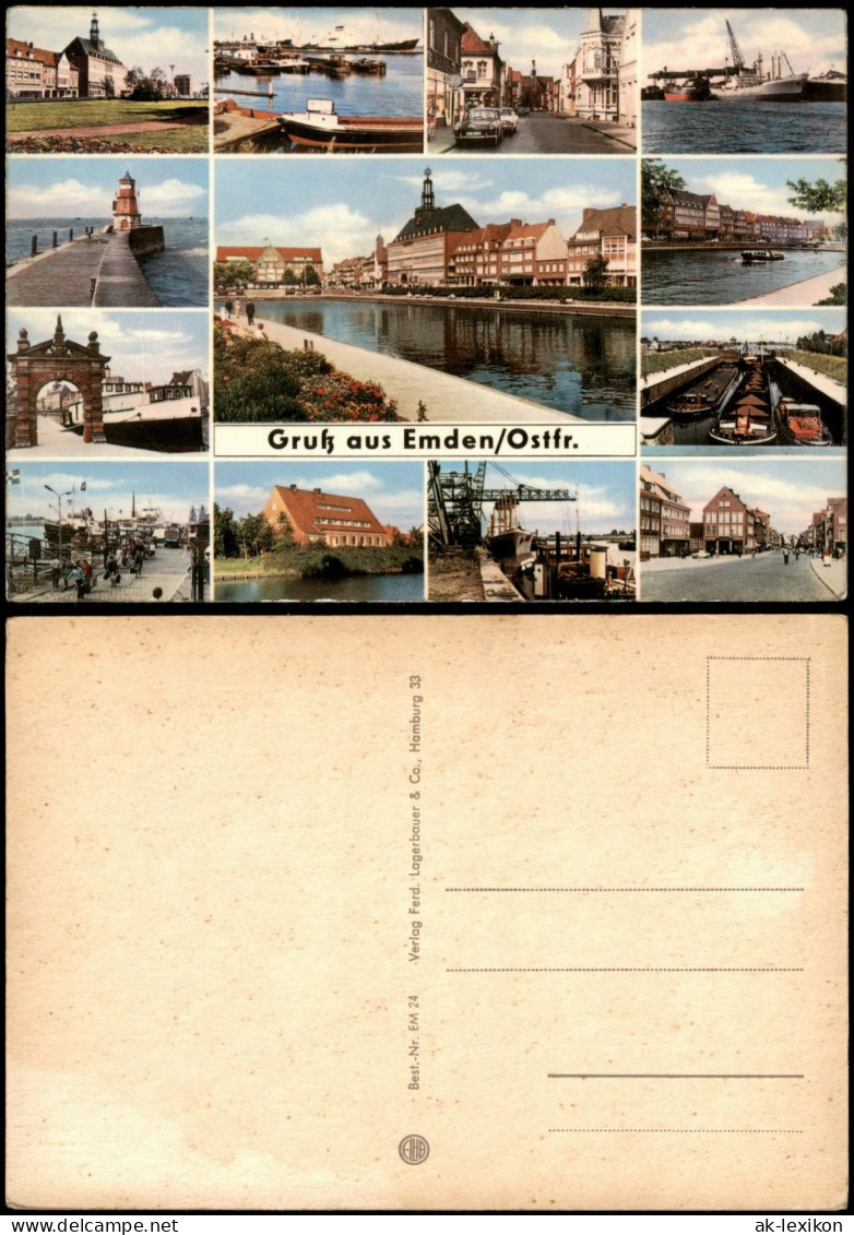 Ansichtskarte Emden Stadtteilansichten Schiffe 1967