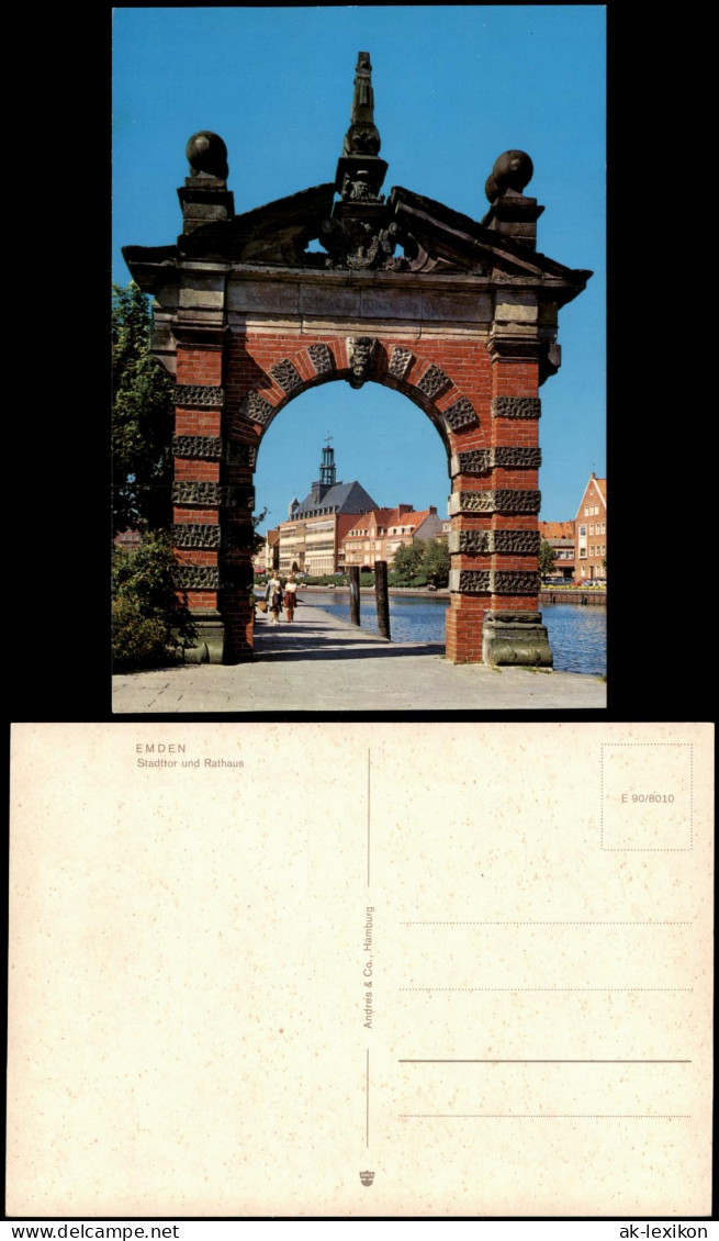 Ansichtskarte Emden Stadttor und Rathaus 1975