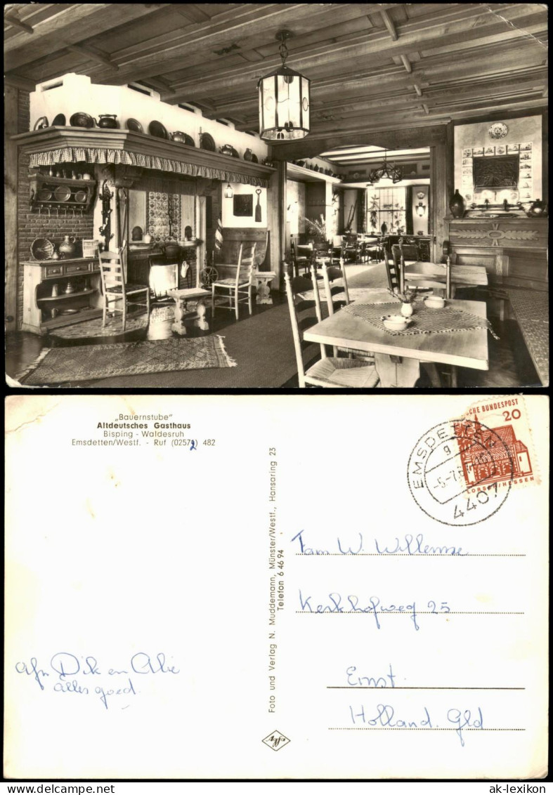 Ansichtskarte Emsdetten Bauernstube im Altdeutschen Gasthaus Bisping 1976
