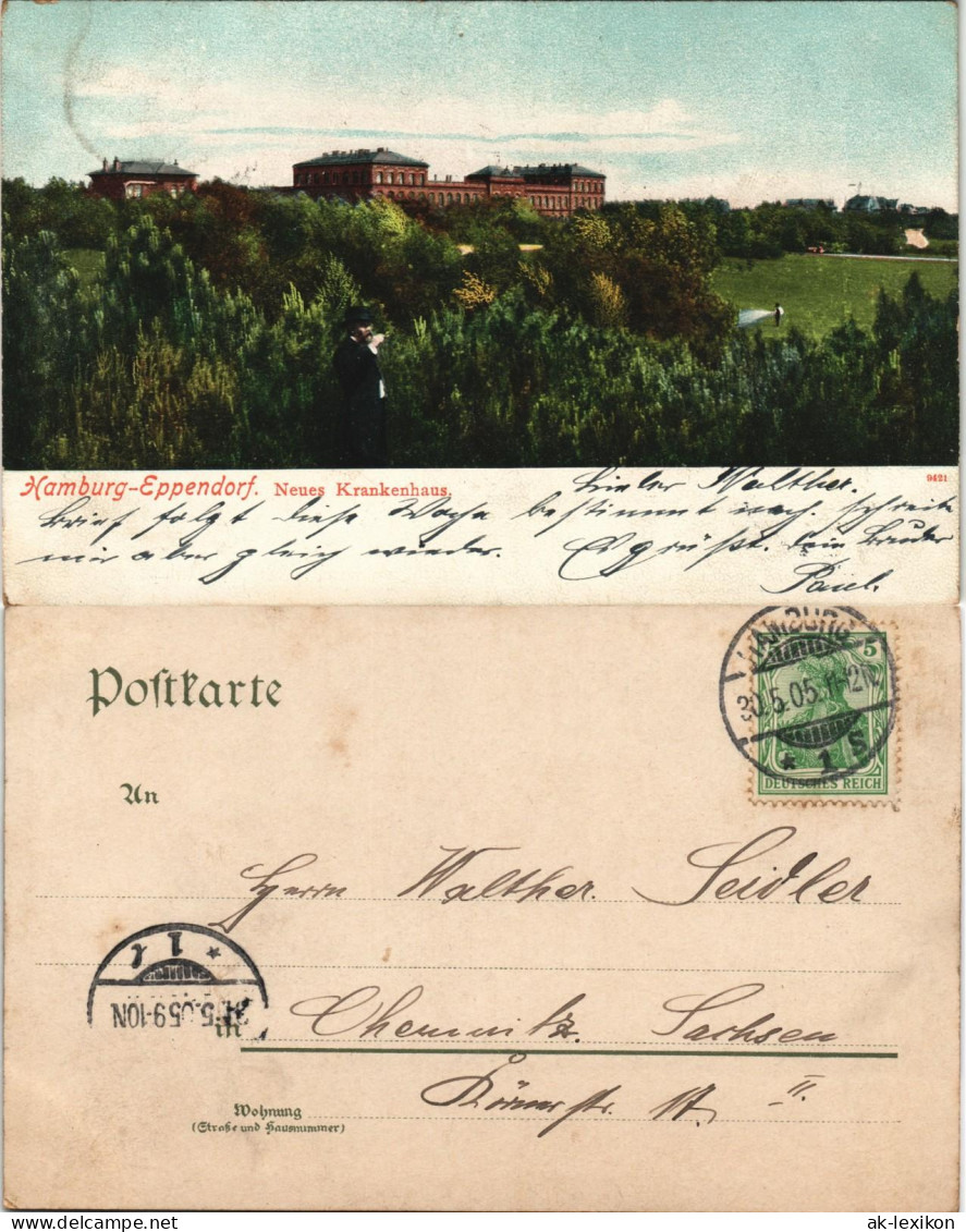 Ansichtskarte Eppendorf-Hamburg Krankenhaus 1905