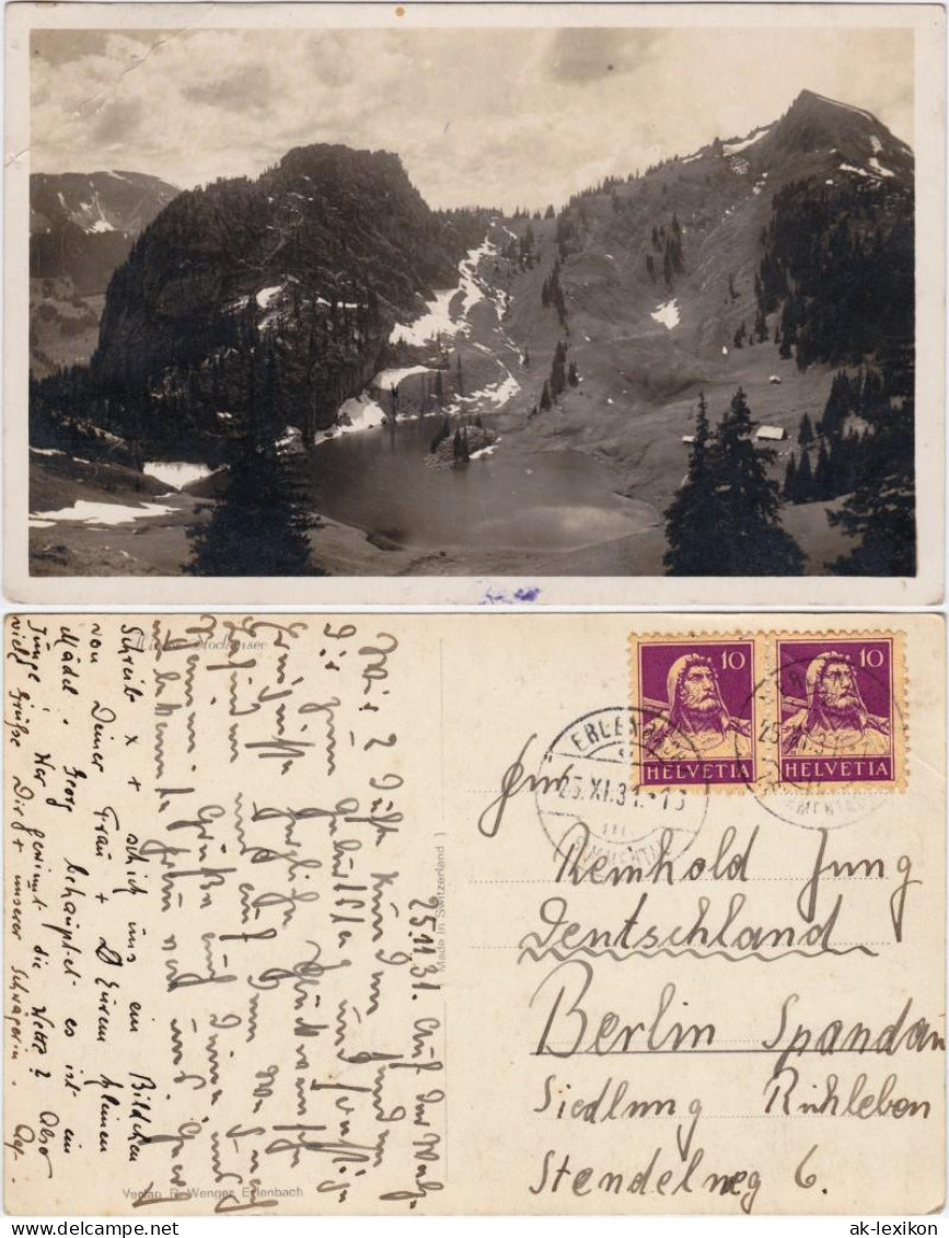 Ansichtskarte Erlenbach im Simmental Partie am Stockensee 1931