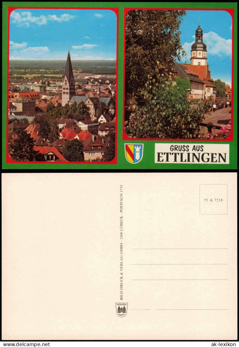 Ansichtskarte Ettlingen GRUSS AUS ETTLINGEN (2-Bild-Ortsansichten) 1980