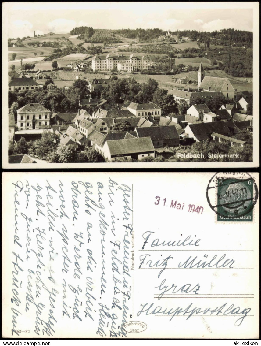 Ansichtskarte Feldbach Steiermark Stadtpartie 1940