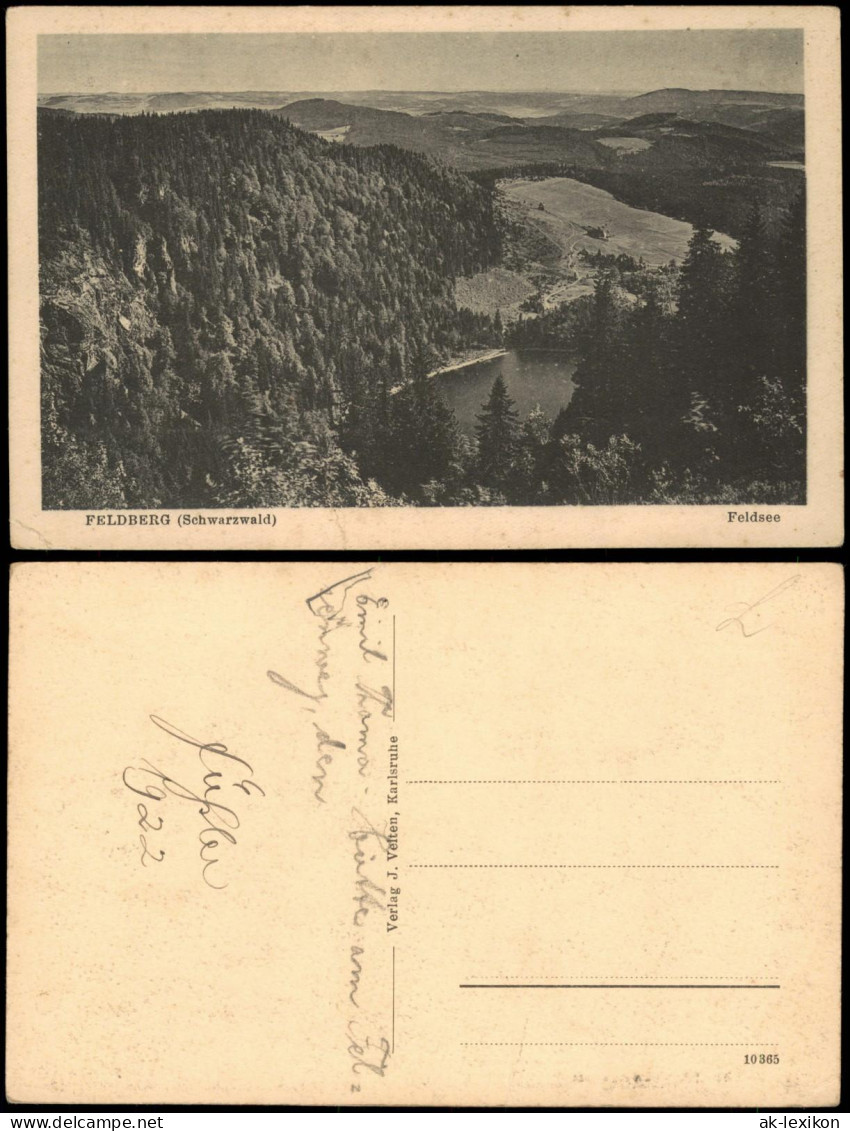 Ansichtskarte Feldberg (Schwarzwald) FELDBERG (Schwarzwald) mit Feldsee 1922